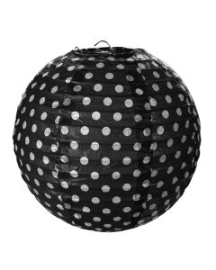 2x Lanterne Papier 20cm - Pois Noir