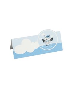 Lot de 10 marque-places hibou bleu