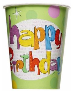8 gobelets Birthday Glee 27 cl