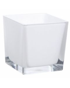Vase cube blanc – 10 cm
