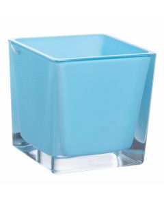 Vase cube turquoise – 10 cm