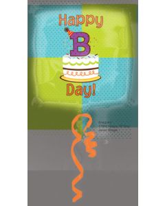 Ballon carré d'anniversaire "Happy B Day"