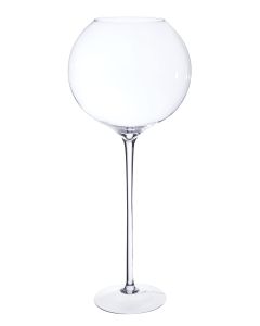 Vase globe en verre sur pied