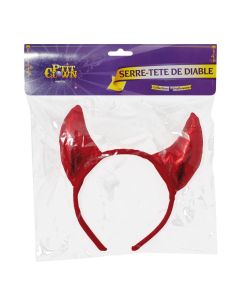 Serre tête diable rouge tissu