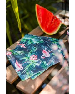 20 serviettes tropicales flamant rose