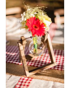 Porte fiole en bois avec fiole en verre