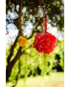 boule fleurs tissu fuchsia - 2