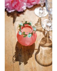 Vase bucolique rose 8 cm + raphia - 1