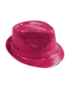 Chapeau à sequins fuchsia