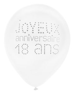 Ballon de Baudruche Anniversaire 18 ans x 8