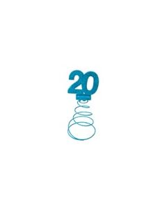centre de table anniversaire 20 ans turquoise