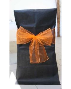 Noeuds en organza pour housses de chaises - orange - x10