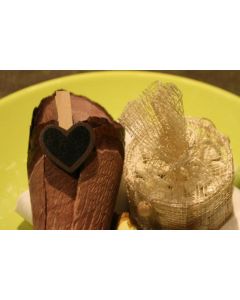 Coeur PM sur pince - chocolat - x6