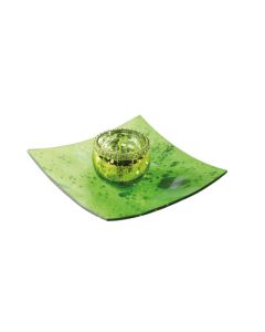 Assiette pois argent N°1 - verte