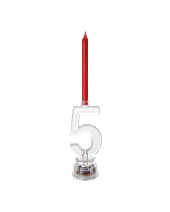 Bougie déco transparente anniversaire n°5