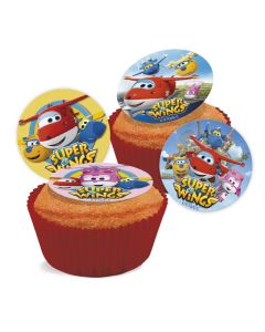 16 décors en sucre cupcakes Super Wings