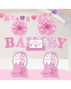 Kit de décoration de salle Baby Shower fille with love