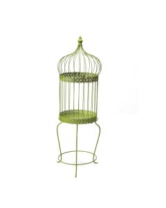 Support à dragées Mariage Cage Oiseau Verte