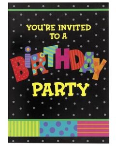 8 cartes d'invitation - Happy birthday "Infinite"