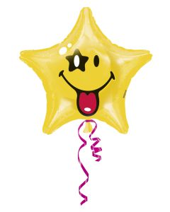 Ballon hélium étoile smiley