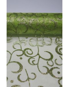 Rouleau organza arabesque - vert 