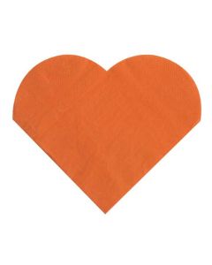 Serviettes de table coeur - orange