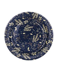 8 x Assiettes Noel bleu marine