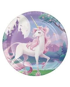 8 x Assiette dessert Licorne Violet