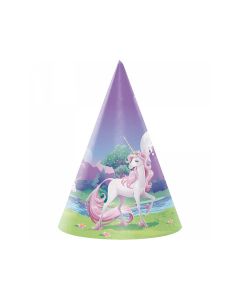 8 x Chapeau Anniversaire Licorne Violet