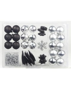 Kit déco de 44 pièces – Argent et Noir