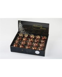 Boule de Noël pailletée de 7 cm - Café