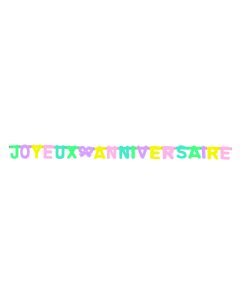 Guirlande Joyeux anniversaire - 3 m - pastel