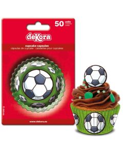 50 caissettes à cupcakes football