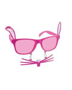 Lunettes lapin rose avec moustache