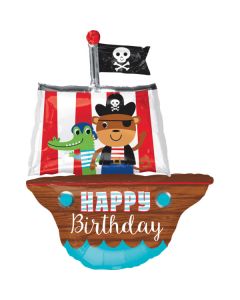ballon hélium bateau de pirate happy birthday