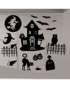 2 planches de stickers Halloween noirs