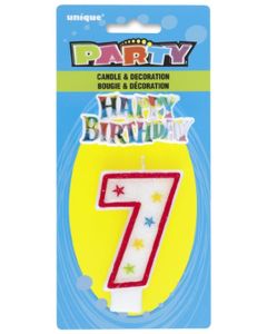 Décor "Happy Birthday" et bougie 7