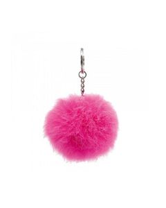 porte clé pompon rose x1