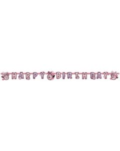 Bannière Happy birthday Angry Birds Pink