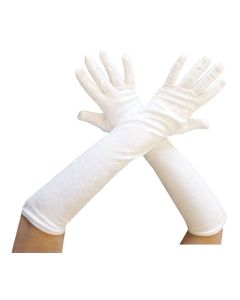 Gants longs velours blanc 53 cm