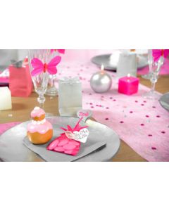 Chemin de table - Intissé uni 30 cm - rose  