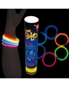 Tube de 100 bracelets fluorescents - Multicolores