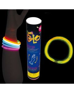 Tube de 100 bracelets fluorescents - Jaune