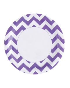 assiettes chrevrons violet