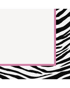 16 serviettes de table Zebra passion
