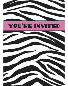 8 cartes d'invitation Zebra Passion