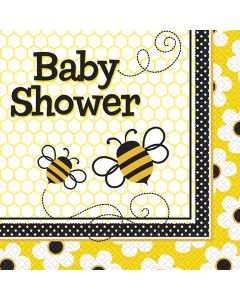 16 serviettes de table Abeille Baby Shower