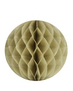 2 boules papier alvéolé taupe - 30 cm