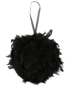 Boule de plumes noire - 30 cm