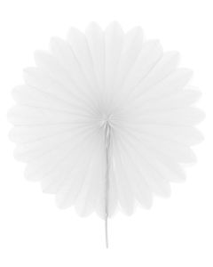 2 éventails en papier blanc - 20 cm